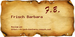 Frisch Barbara névjegykártya