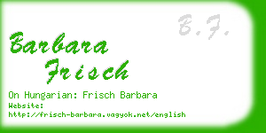 barbara frisch business card
